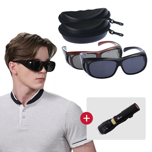 디비노 포렌즈 편광 선글라스 2종세트+LED 랜턴 증정/ 변색 썬글라스 자외선차단 스포츠고글